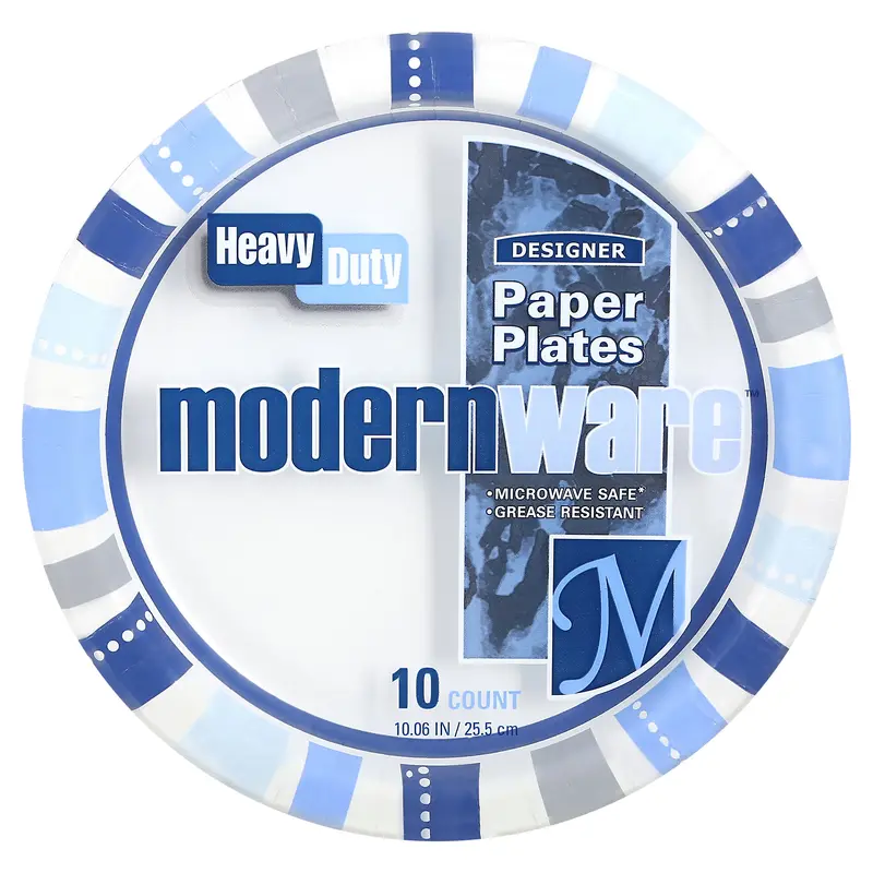 modernware 10.06 Inches Heavy Duty Paper Plates 10 ea