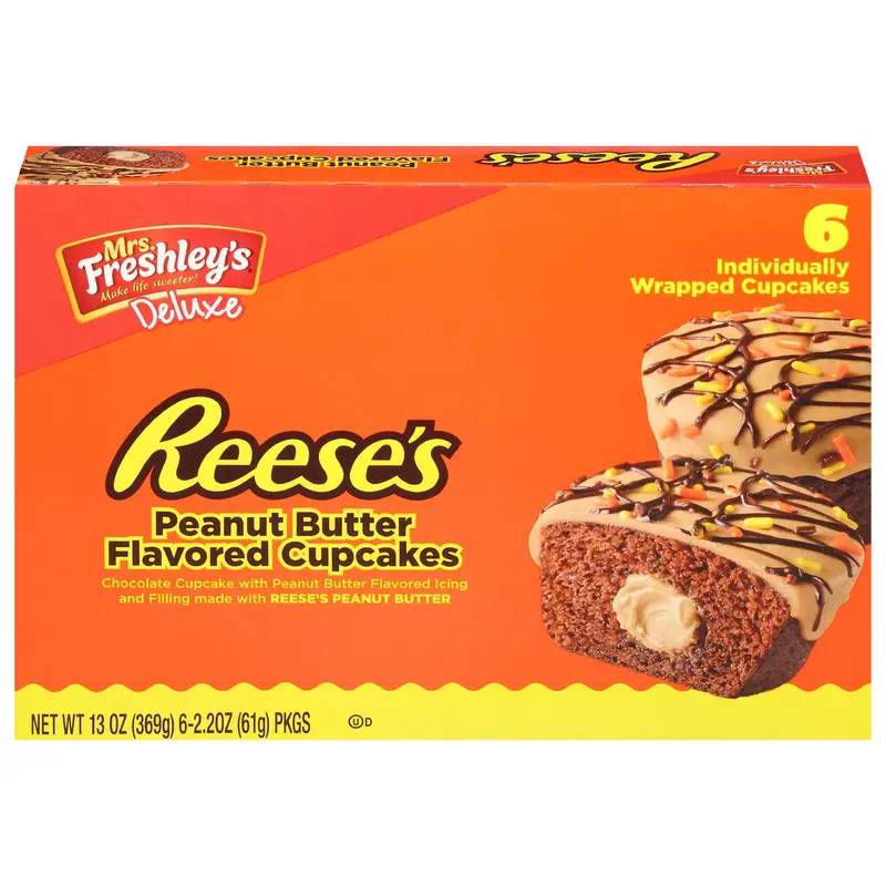 Mrs. Freshley's Reese's Peanut Butter Flavored Cupcakes  6 - 2.2 oz Packages