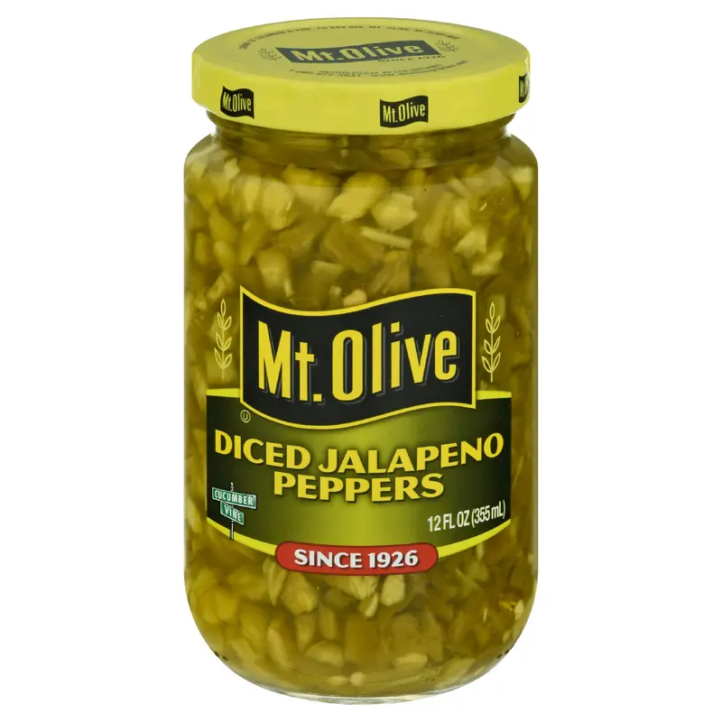 Mt Olive Diced Jalapeno Peppers 12 fl oz Jar