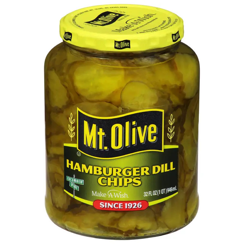 Mt Olive Hamburger Dill Chip Pickles 32 fl oz Jar