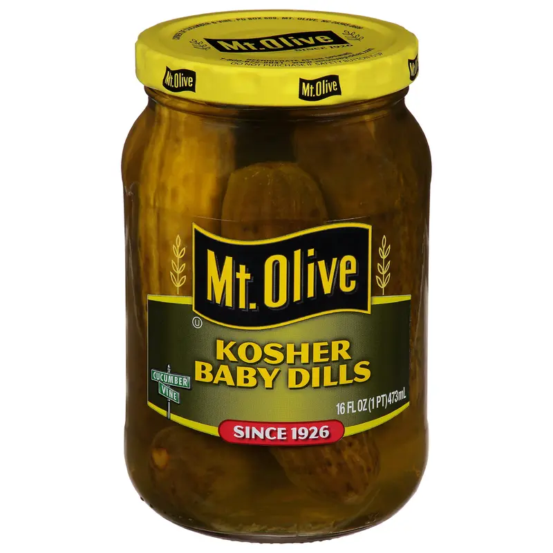 Mt Olive Kosher Baby Dills Pickles 16 fl oz Jar