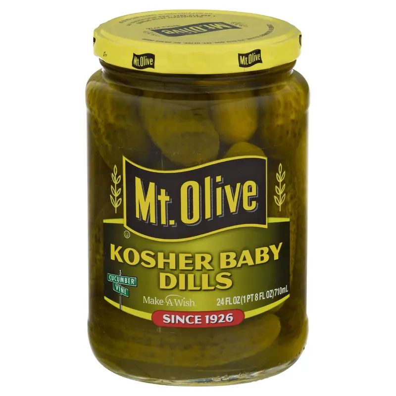 Mt Olive Kosher Baby Dills Pickles 24 fl oz Jar