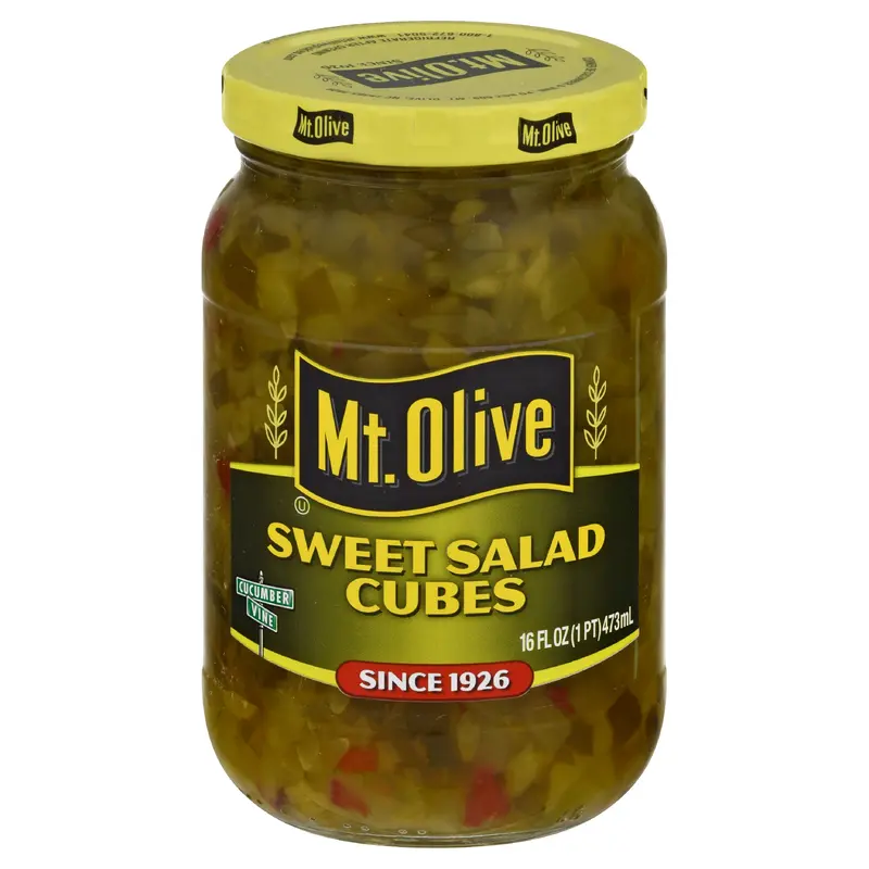 Mt Olive Sweet Salad Cubes 16 oz Jar