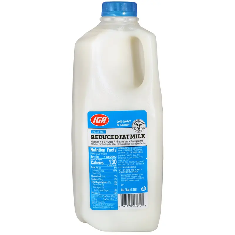 MILK 2 PERCENT REDUCED FAT HF GAL PLASTIC 1.89L