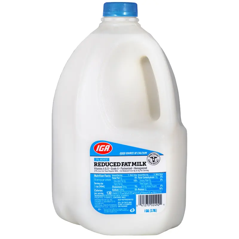MILK 2% REDUCED FAT LABEL GAL