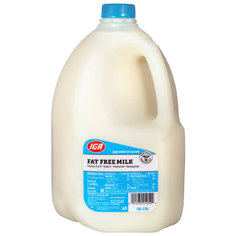 MILK FAT FREE 1 GAL PLASTIC 3.78L