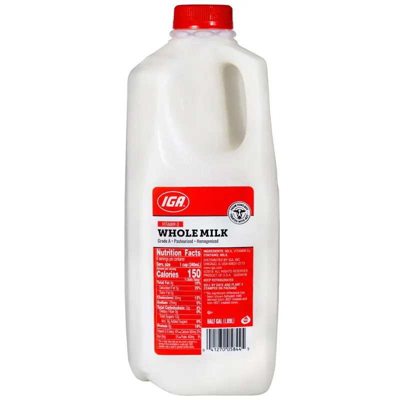 MILK WHOLE VITAMIN D LABEL HF GAL