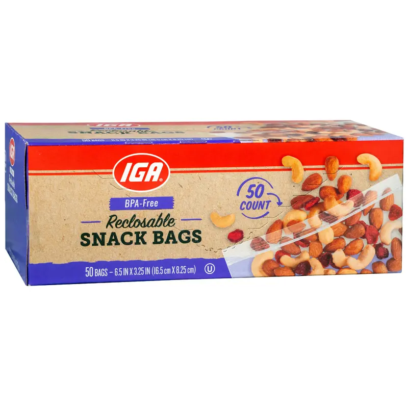 BAGS SNACK S&S RECLOSEABLE 50 CT
