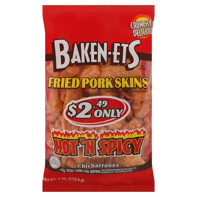Baken-Ets Hot 'N Spicy Fried Pork Skins 4 oz