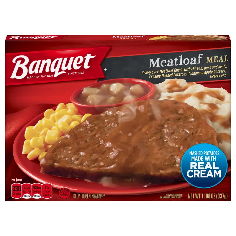 Banquet Classic Meatloaf Frozen Single Serve Meal, 11.88 Ounce