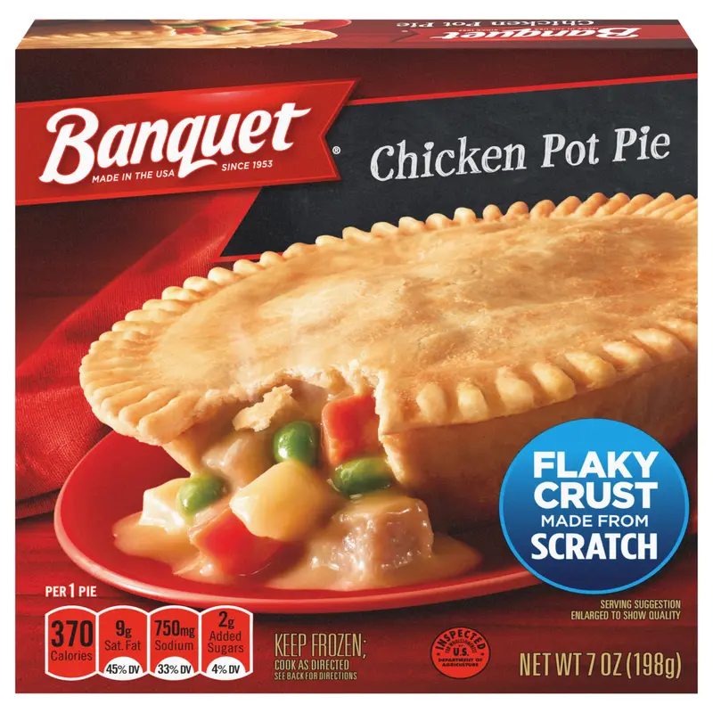 Banquet Frozen Pot Pie Dinner, Chicken, 7-Ounce