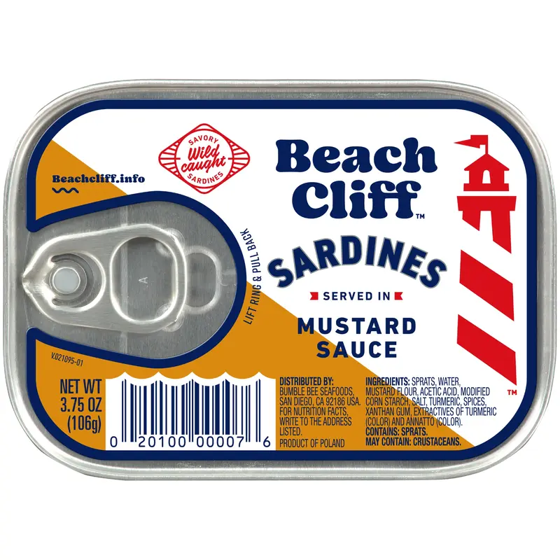 Beach Cliff Sardines in Mustard Sauce 3.75 oz. Can