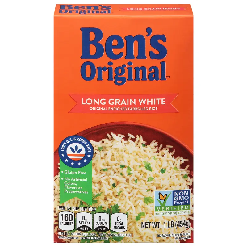 Ben's Original Long Grain White Parboiled Rice 1 lb Box