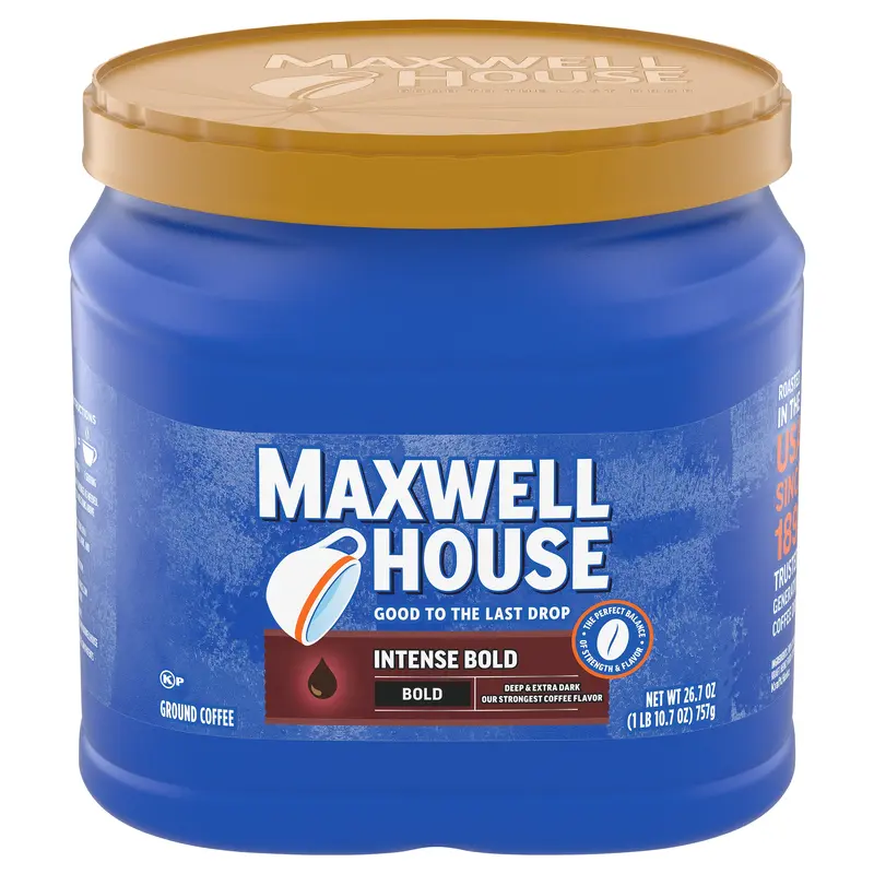 Maxwell House Intense Bold Dark Roast Ground Coffee, 26.7 oz Canister