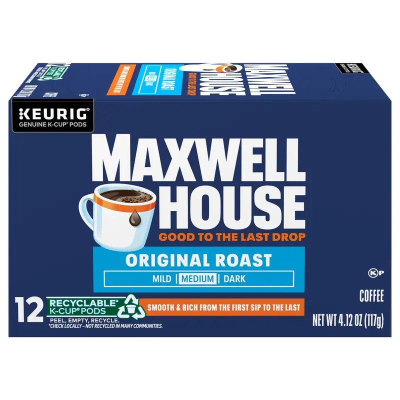 Maxwell House Original Roast Medium Roast K-Cup Coffee Pods, 12 ct. Box