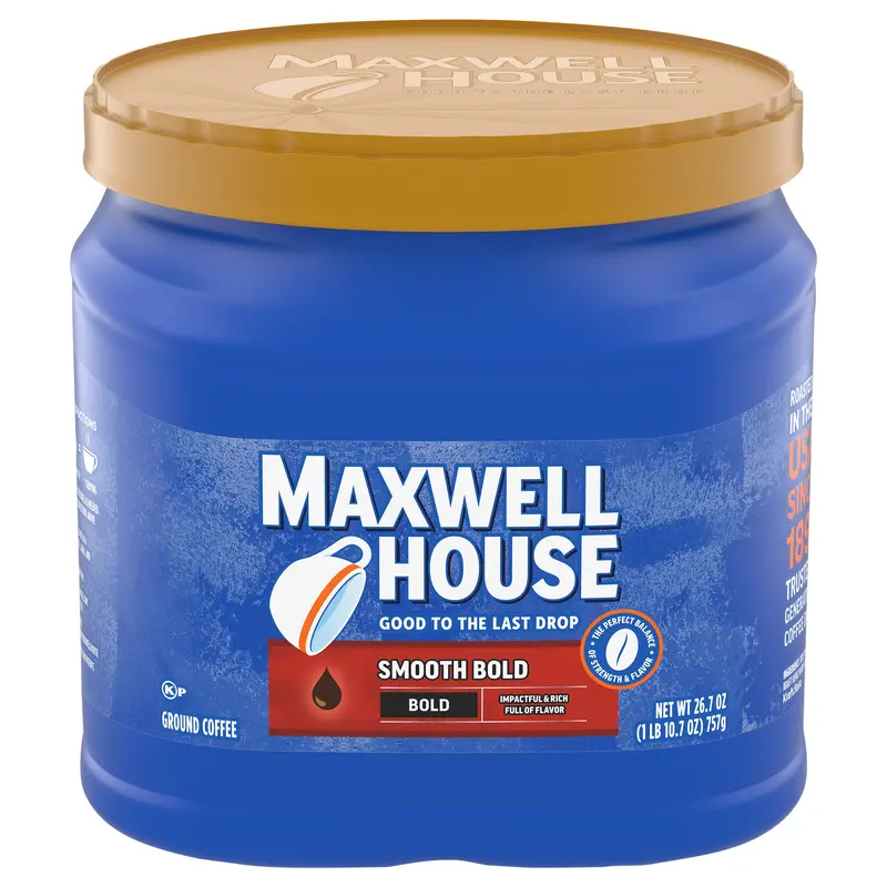 Maxwell House Smooth Bold Dark Roast Ground Coffee, 26.7 oz Canister