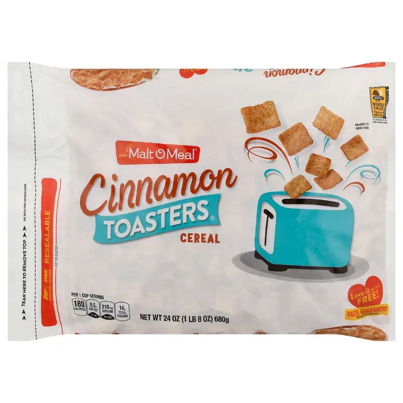 Malt O Meal Toasters Cinnamon Cereal Family Size 24 oz