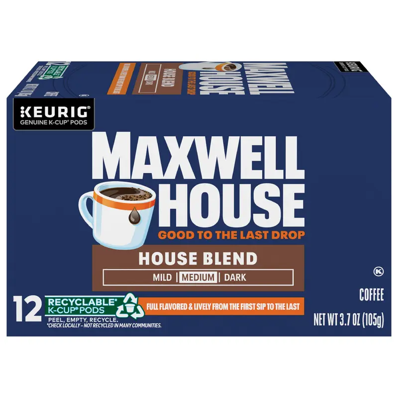 Maxwell House House Blend Medium Roast K-Cup Coffee Pods, 12 ct. Box