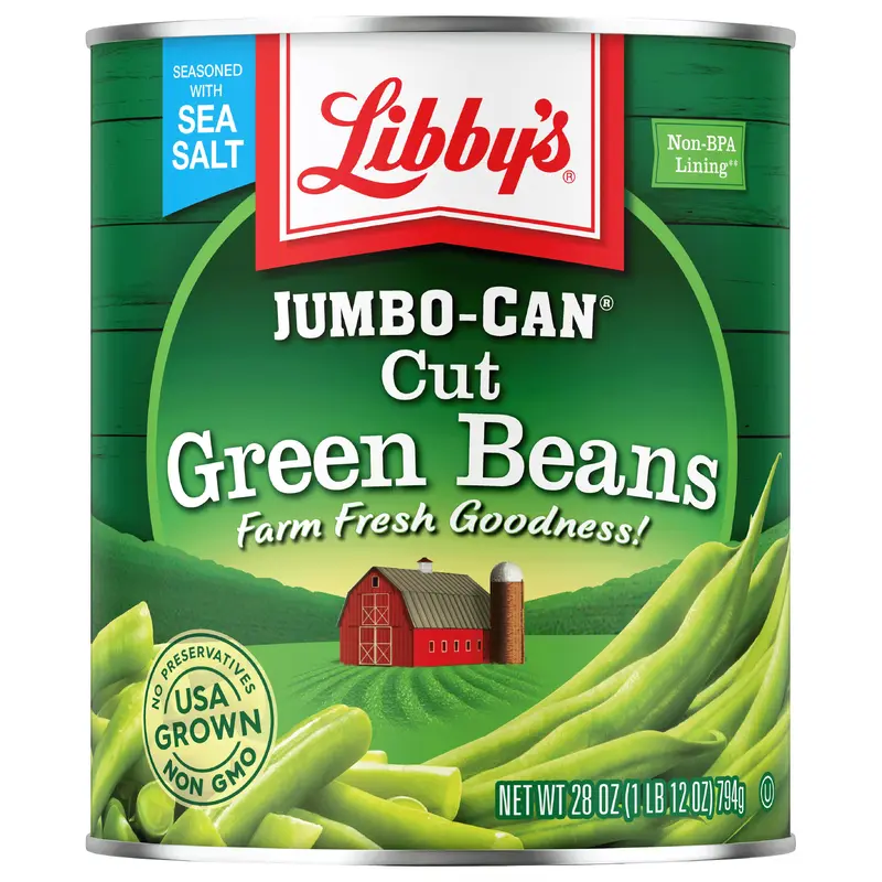 Libby's Cut Green Beans, 28 oz, Jumbo-Can
