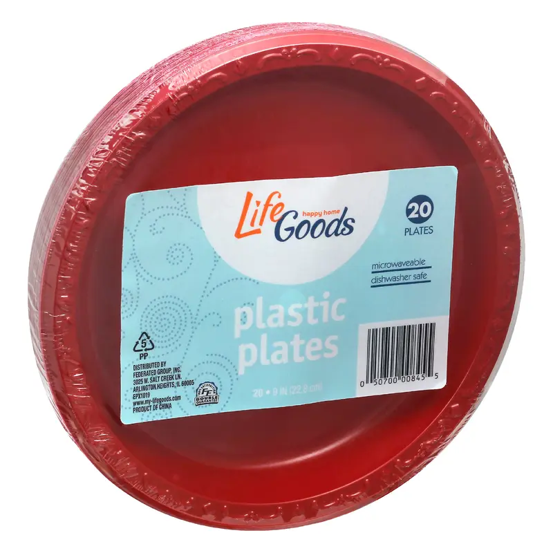 Life Goods Plastic Plates 20 ea