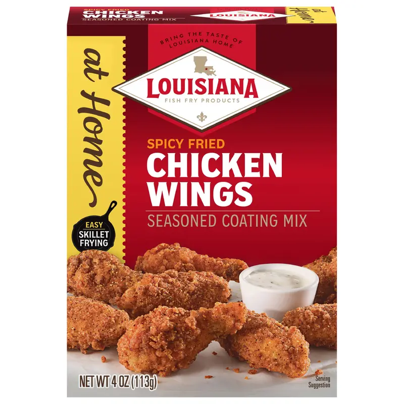 Louisiana Fish Fry Products Spicy Fried Chicken Wings Seasoned Coating Mix 4 oz