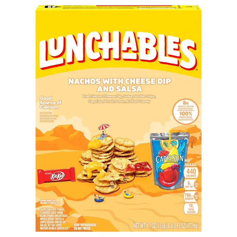Lunchables Nachos with Cheese Dip and Salsa with Kit Kat Candy and Capri Sun Fruit Punch Fun Pack, 10.7 oz Box