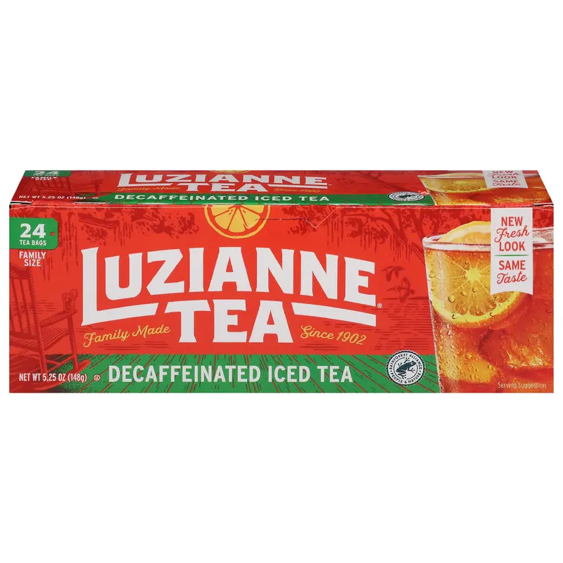 Luzianne Decaffeinated Iced Tea Family Size 24 Tea Bags