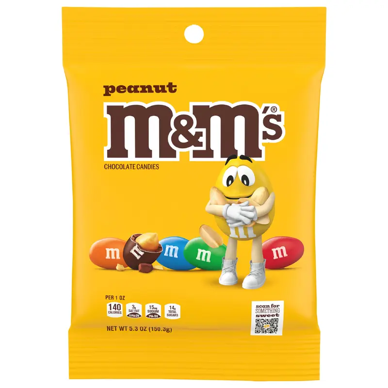 M&M'S Peanut Milk Chocolate Candy, 5.3 oz Bag