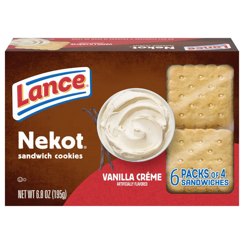 Lance Nekot Vanilla Creme Sandwich Cookies 6 ea