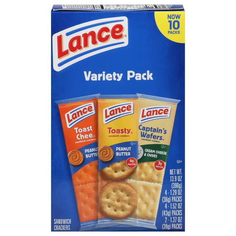 Lance Sandwich Crackers Variety Pack 10 ea