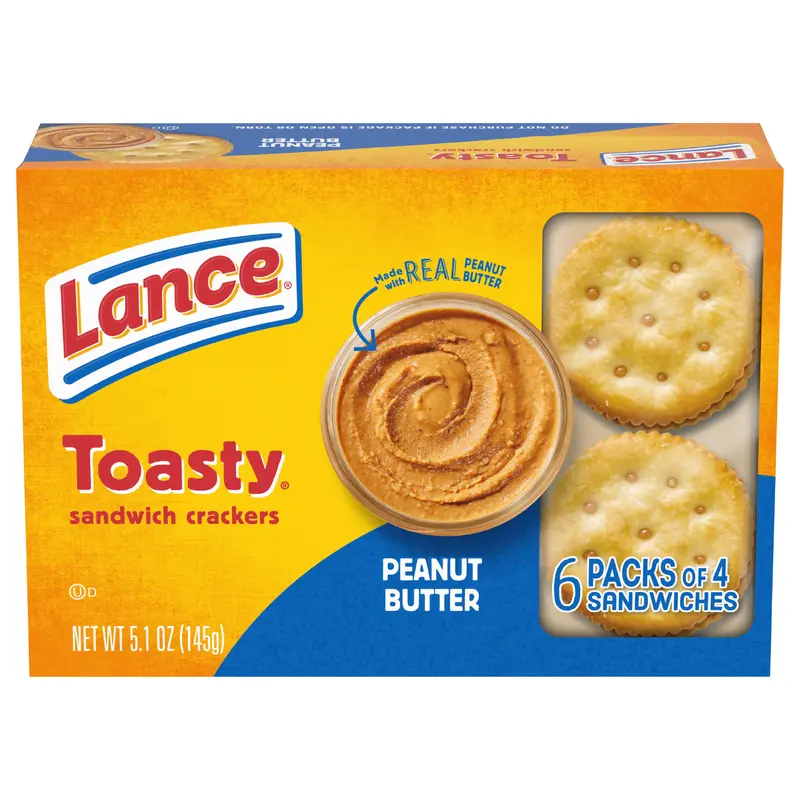 Lance Toasty Peanut Butter Sandwich Crackers 6 - 4 Packs