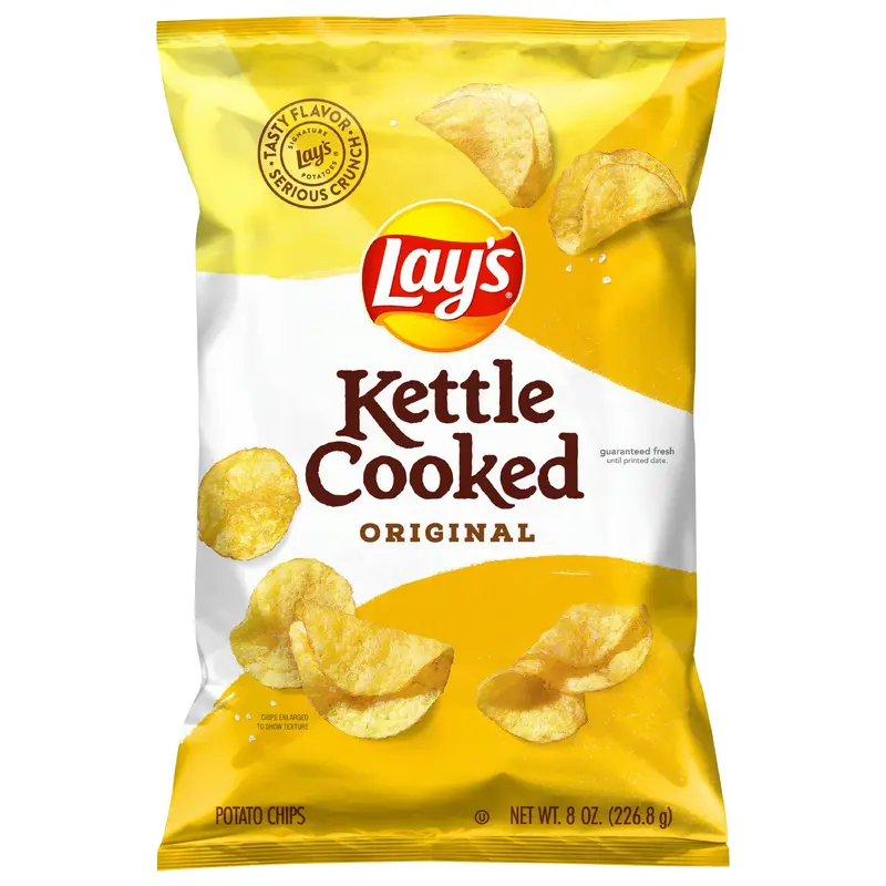 Lay's Kettle Cooked Potato Chips Original 8 Oz