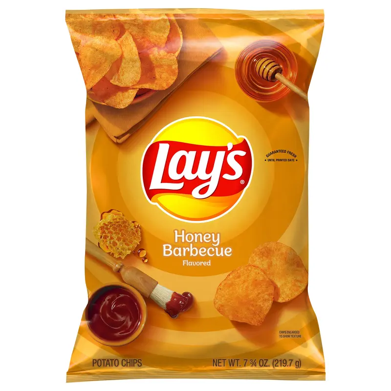 Lay's Potato Chips Honey Barbecue Flavored 7 3/4 Oz