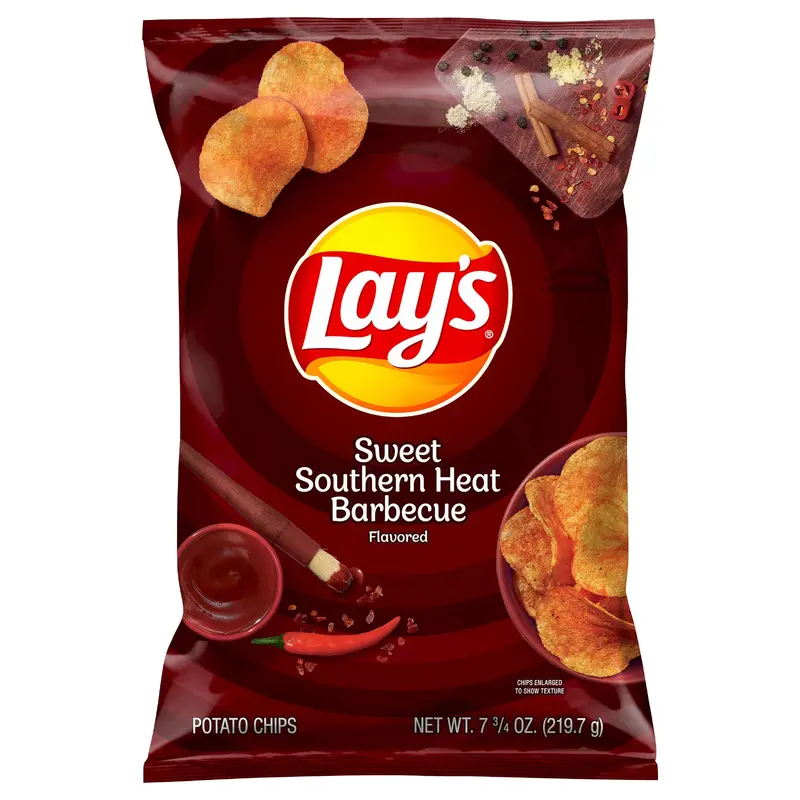 Lay's Potato Chips Sweet Southern Heat Barbecue Flavored 7 3/4 Oz