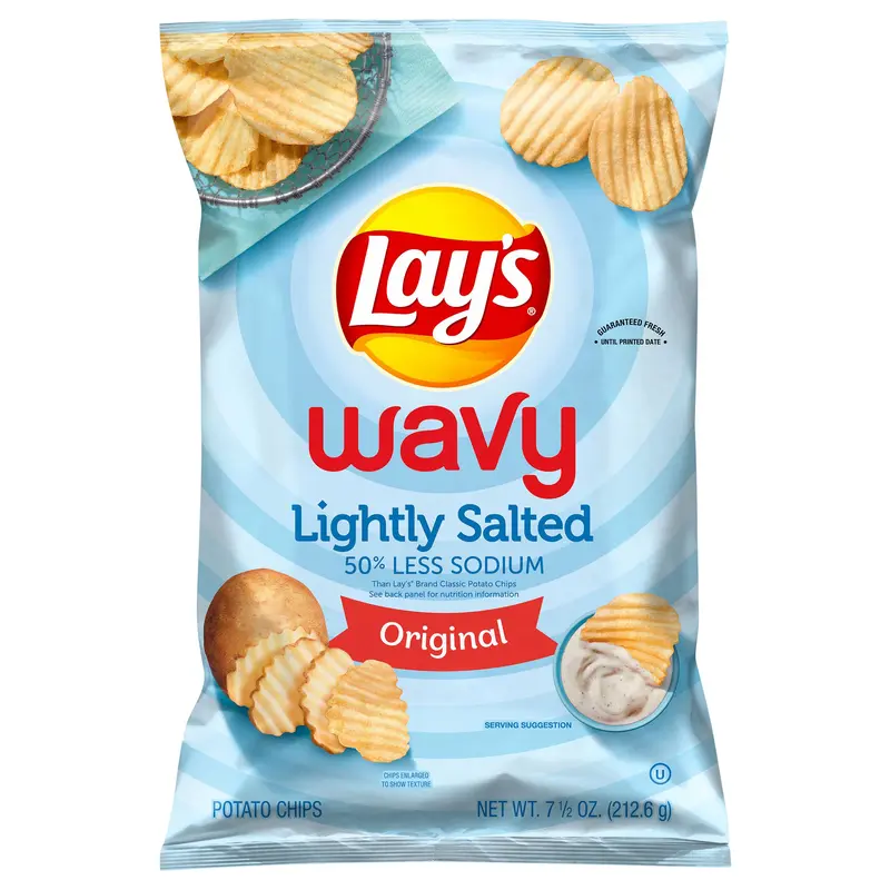 Lay's Wavy Lightly SaltedPotato ChipsOriginal 7 1/2 Oz