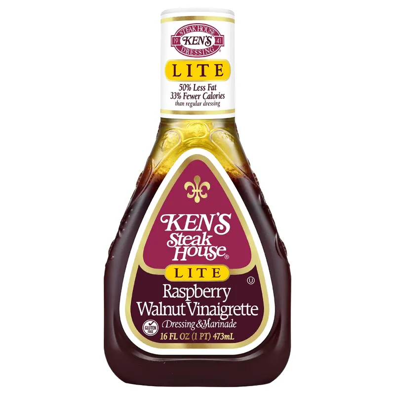 Ken's Steak House Lite Raspberry Walnut Vinaigrette Dressing & Marinade 16 oz