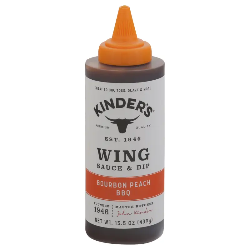 Kinder's Wing Bourbon Peach BBQ Sauce & Dip 15.5 oz