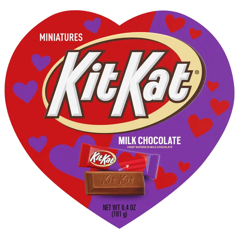 KIT KAT Miniatures Milk Chocolate Wafer, Valentine's Candy Gift Box, 6.4 oz