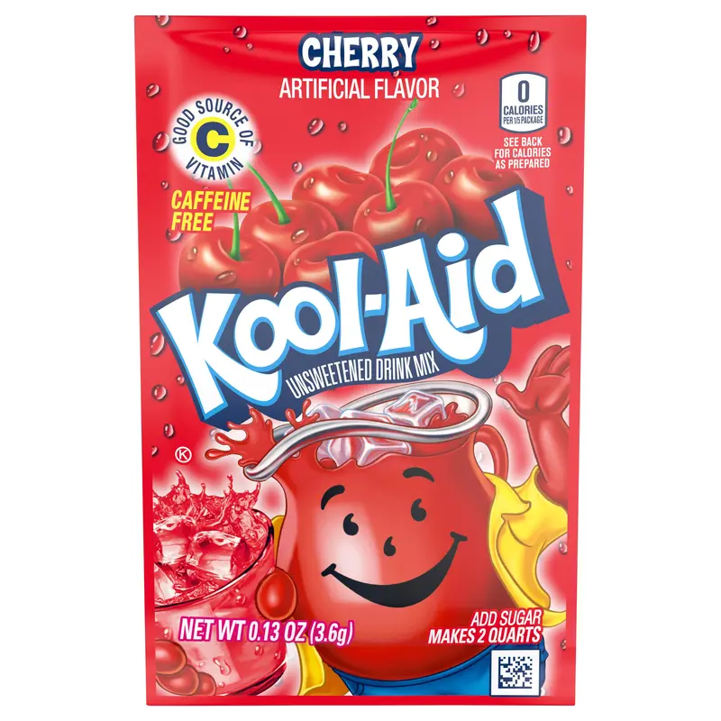 Kool-Aid Unsweetened Cherry Artificially Flavored Powdered Soft Drink Mix, 0.13 oz Packet