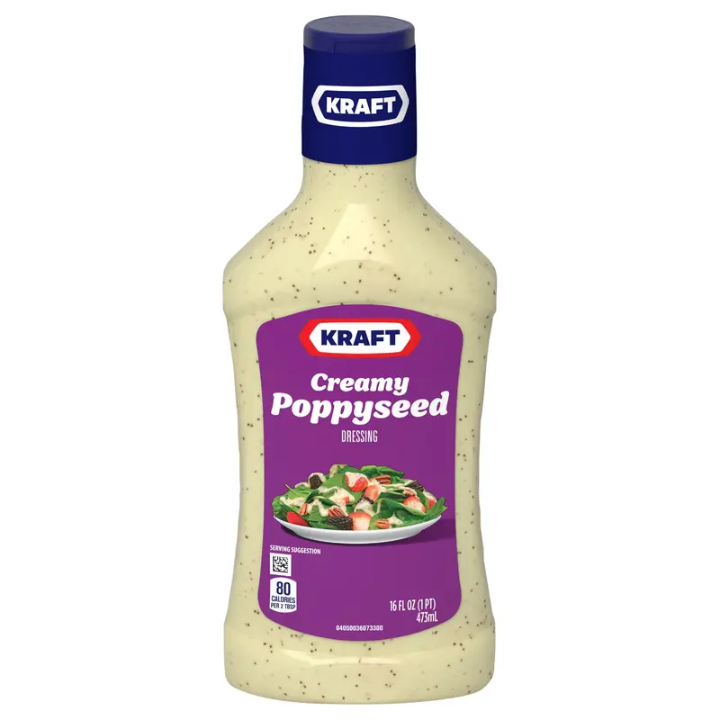 Kraft Creamy Poppyseed Salad Dressing, 16 fl oz Bottle