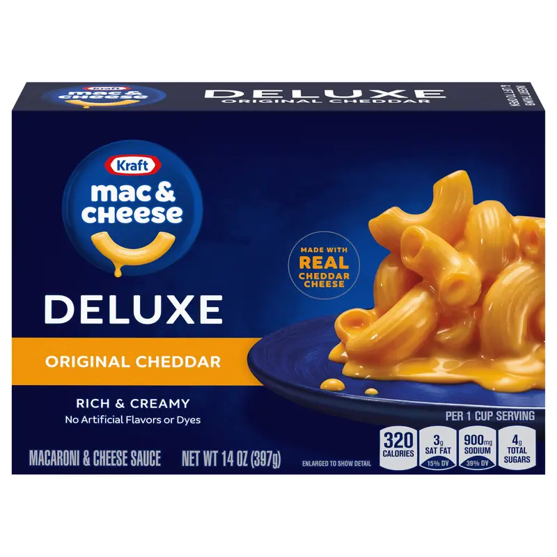 Kraft Deluxe Original Macaroni & Cheese Dinner, 14 oz Box