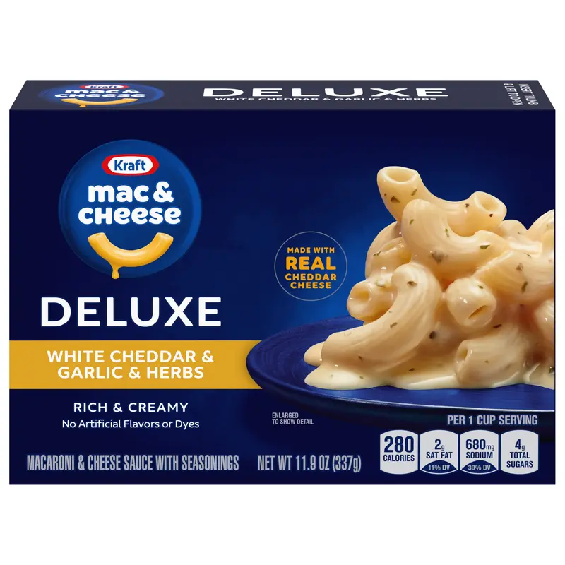 Kraft Deluxe White Cheddar & Garlic & Herbs Macaroni & Cheese Sauce with Seasonings 11.9 oz
