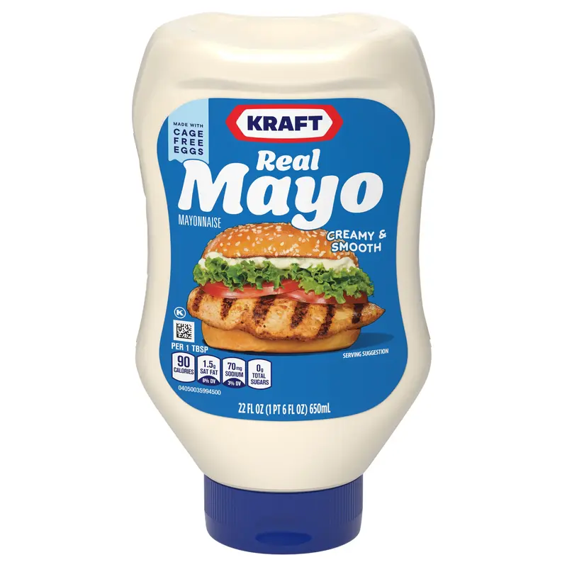 Kraft Real Mayo Creamy & Smooth Mayonnaise, 22 fl oz Bottle