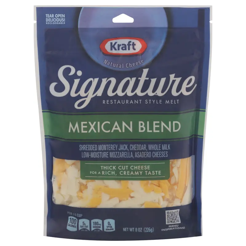 Kraft Signature Restaurant Style Melt Mexican Blend Cheese 8 oz