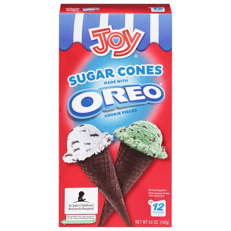 Joy Oreo Cookie Pieces Sugar Cones 12 ea