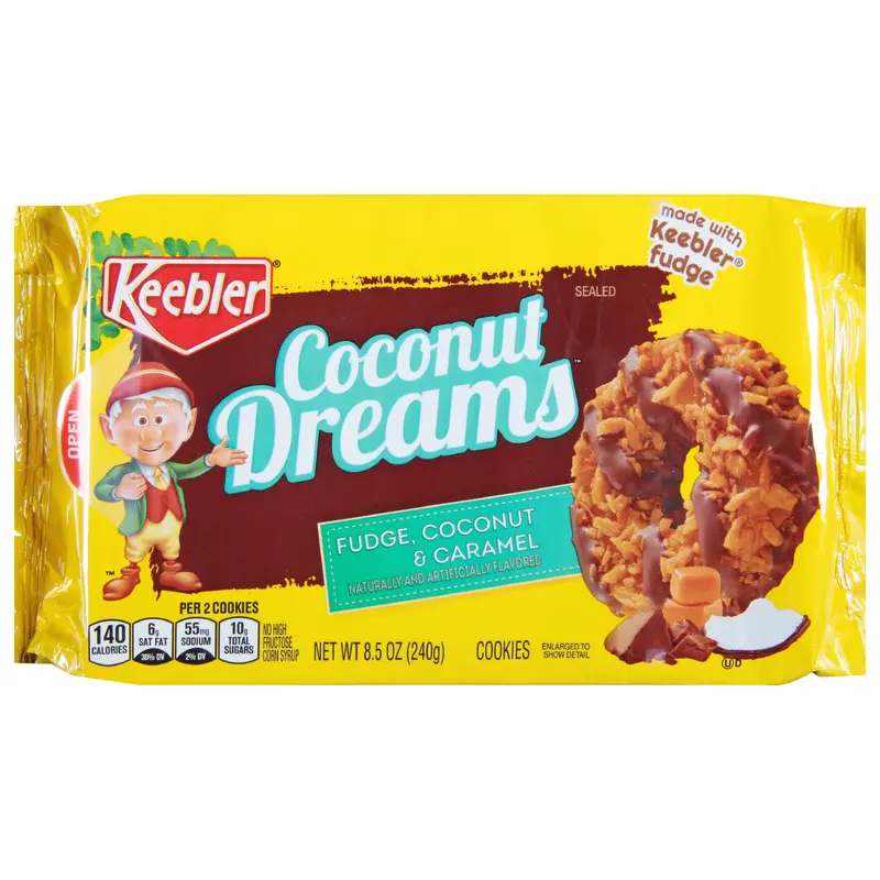 Keebler Coconut Dreams Fudge, Coconut & Caramel Cookies 8.5 oz