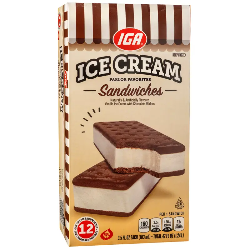 ICE CREAM SANDWICHES 12 CT BOX 42 oz