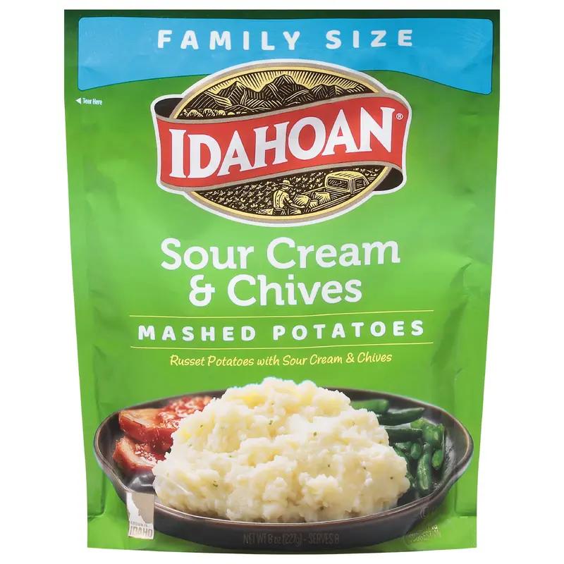 Idahoan Sour Cream & Chives Mashed Potatoes Family Size 8 oz
