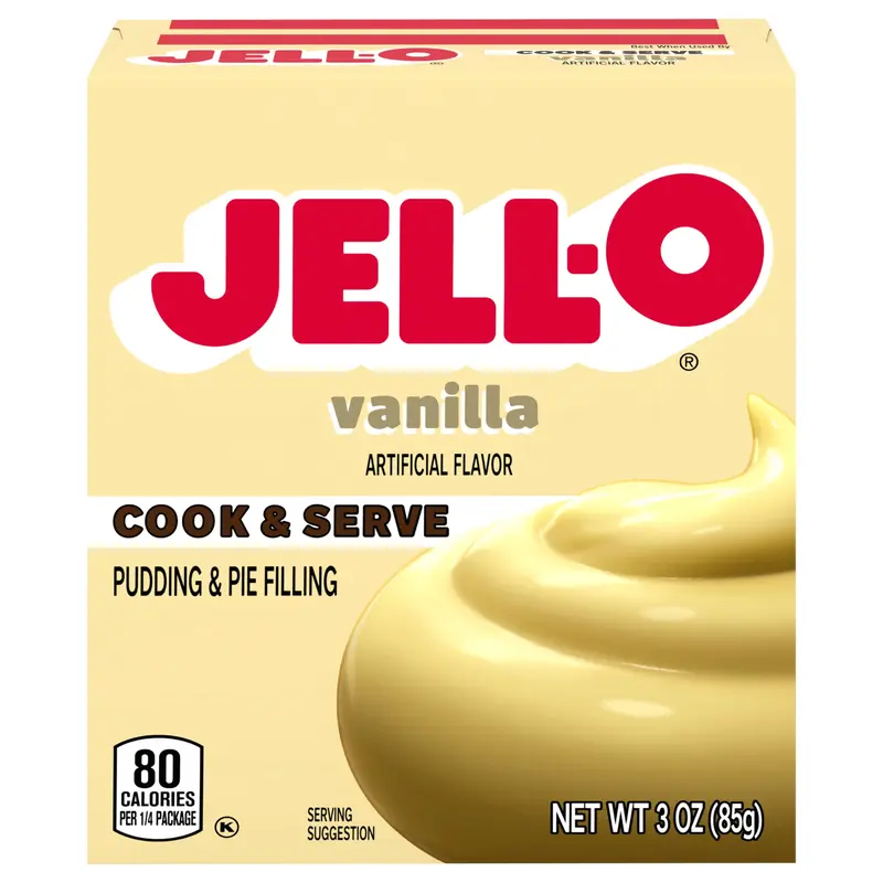 Jell-O Cook & Serve Vanilla Artificially Flavored Pudding & Pie Filling Mix, 3 oz Box