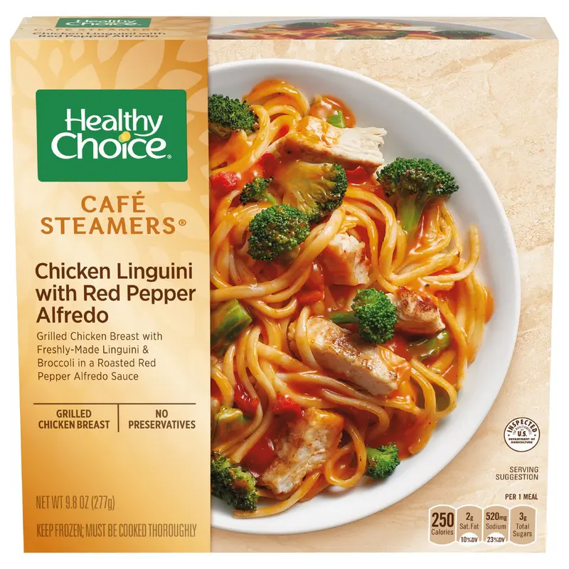 Healthy Choice Caf Steamers Chicken Linguini With Red Pepper Alfredo Frozen Meal, 9.8 oz.